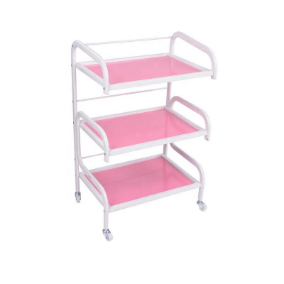 glass pink color beauty salon trolley